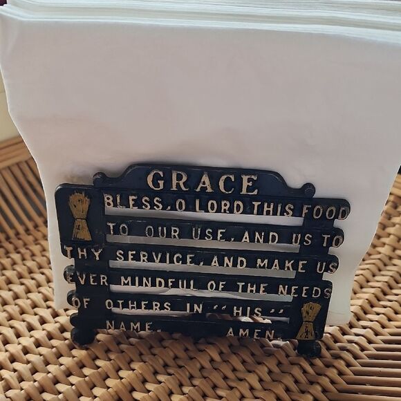 Vintage Cast Iron GRACE Napkin Holder - Picture 1 of 9